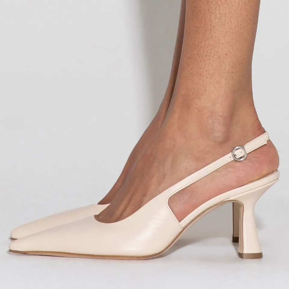 Heels|Aeyde Women's Fernanda Leather Slingback Heels - UK 4