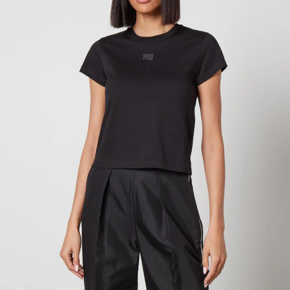 T-Shirts And Tops|KENZO Alexander Wang Women's Essential Jersey Shrunk Tee With Puff Logo And Bound Neck - Black - XXS
