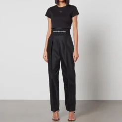 T-Shirts And Tops|KENZO Alexander Wang Women's Essential Jersey Shrunk Tee With Puff Logo And Bound Neck - Black - XXS