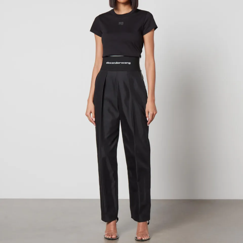 T-Shirts And Tops|KENZO Alexander Wang Women's Essential Jersey Shrunk Tee With Puff Logo And Bound Neck - Black - XXS