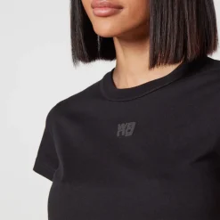 T-Shirts And Tops|KENZO Alexander Wang Women's Essential Jersey Shrunk Tee With Puff Logo And Bound Neck - Black - XXS