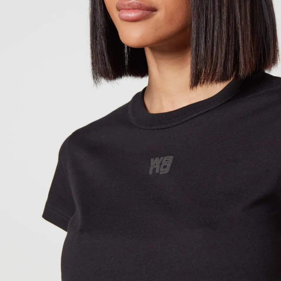 T-Shirts And Tops|KENZO Alexander Wang Women's Essential Jersey Shrunk Tee With Puff Logo And Bound Neck - Black - XXS