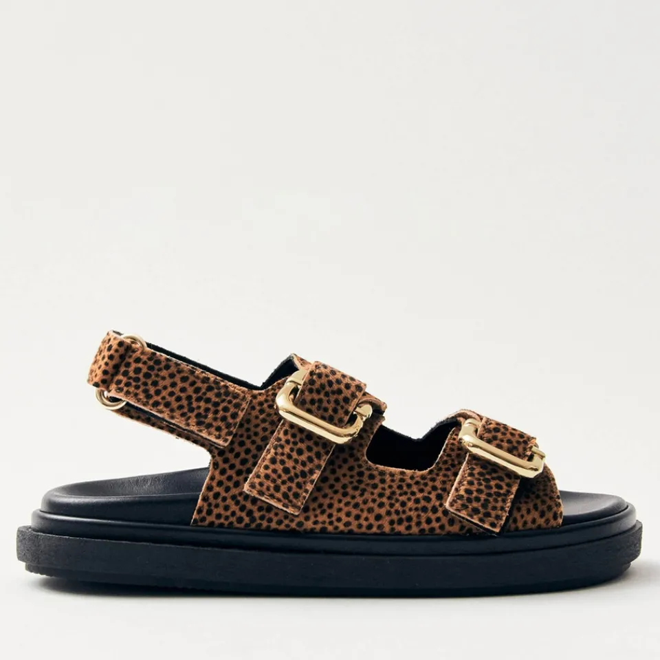 Sandals & Slides|Sandals|Daisy London ALOHAS Harper Calf-Hair Double-Strap Sandals - UK 4