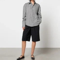 T-Shirts And Tops|Shirts And Blouses|AMI Boxy Fit Striped Cotton-Poplin Shirt - L