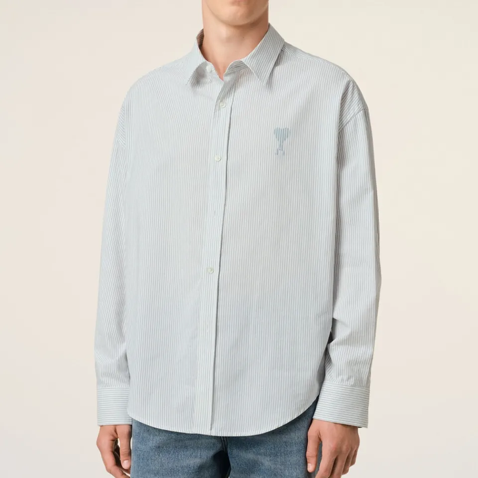 Shirts|Shirts|Dr. Martens AMI Boxy-Fit Pinstriped Cotton-Poplin Shirt - 39