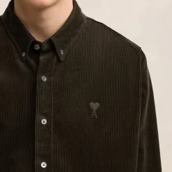 Shirts|Shirts|AMI Cotton-Corduroy Classic Fit Shirt - S