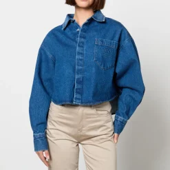 T-Shirts And Tops|Shirts And Blouses|Ganni AMI Cropped Denim Shirt - L