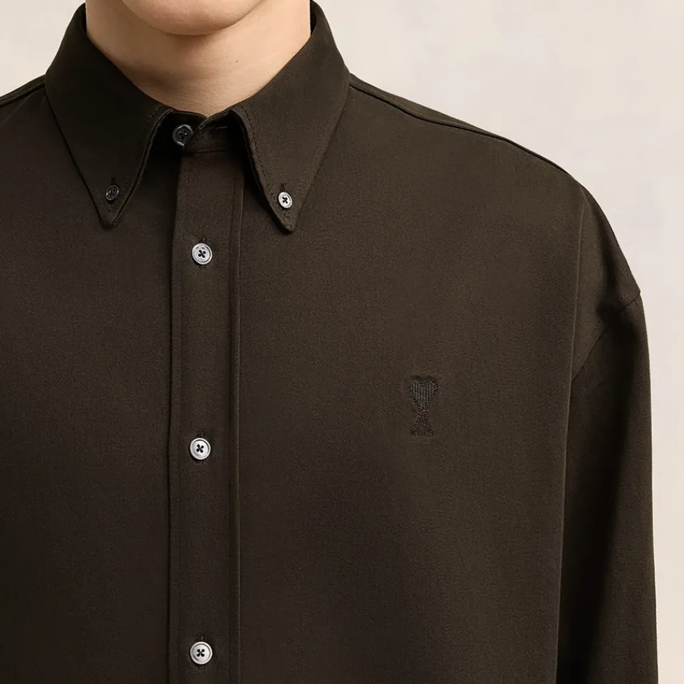Shirts|Shirts|AMI x Coggles AMI De Coeur Cotton-Silk Boxy Fit Shirt - 36"/XS