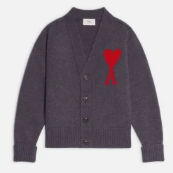 Knitwear|Cardigans|Dr. Martens AMI De Coeur Intarsia-Wool Cardigan - S