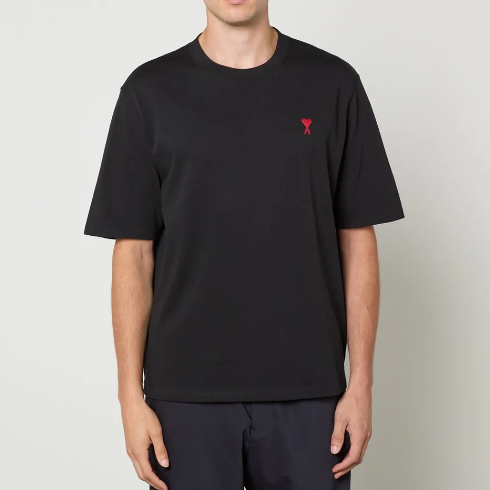 T-Shirts|T-Shirts|AMI de Coeur Logo Organic Cotton-Jersey T-Shirt - XXS