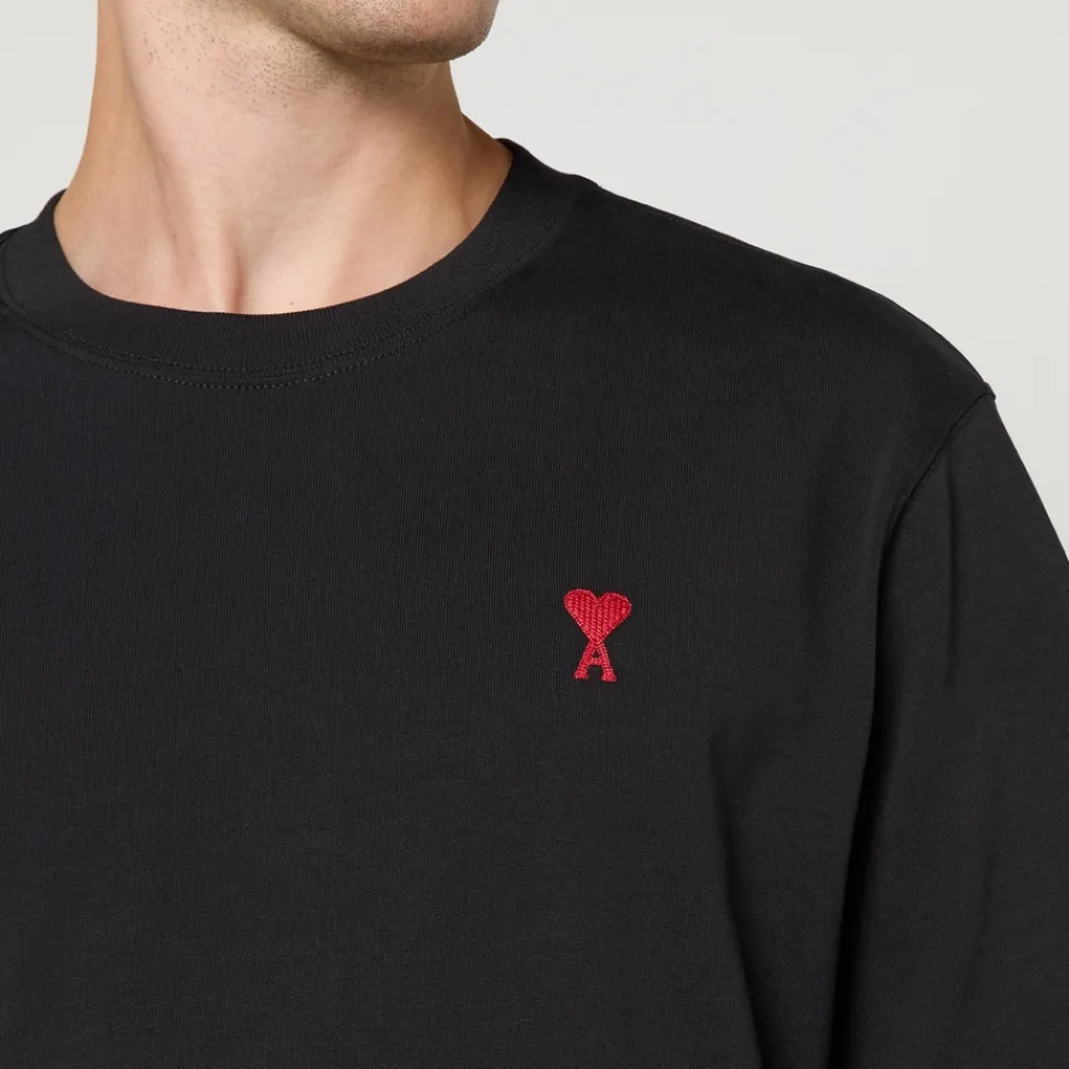 T-Shirts|T-Shirts|AMI de Coeur Logo Organic Cotton-Jersey T-Shirt - XXS