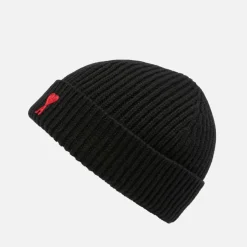 Hats|Isabel Marant AMI de Coeur Ribbed Wool Beanie
