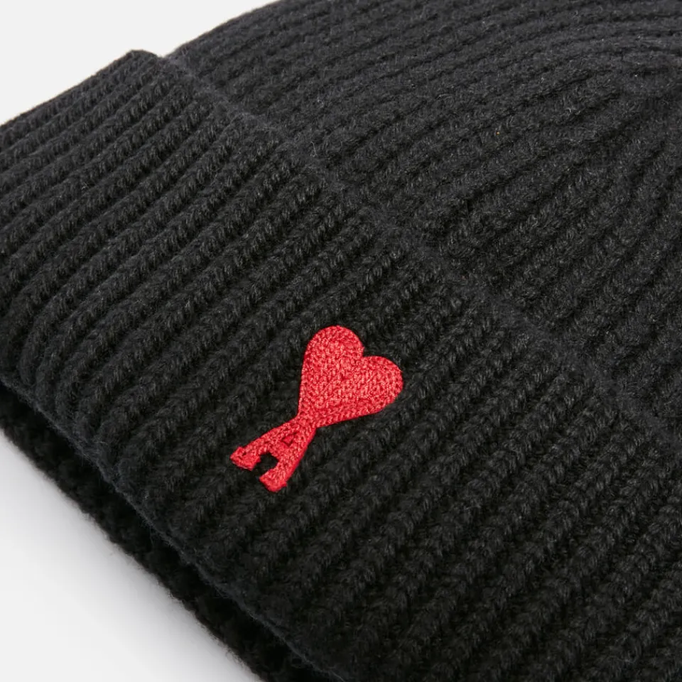 Hats|Isabel Marant AMI de Coeur Ribbed Wool Beanie