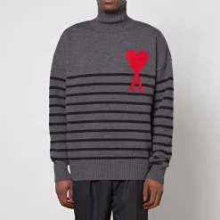 Knitwear|Loungewear|Dr. Martens AMI de Coeur Striped Wool Turtleneck Jumper - S