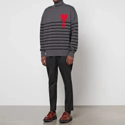 Knitwear|Loungewear|Dr. Martens AMI de Coeur Striped Wool Turtleneck Jumper - S
