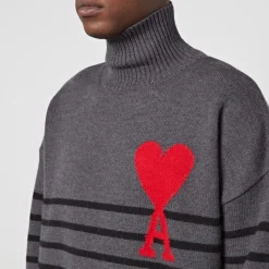 Knitwear|Loungewear|Dr. Martens AMI de Coeur Striped Wool Turtleneck Jumper - S