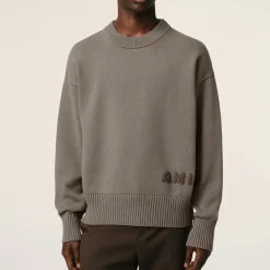 Knitwear|AMI Logo Cotton-Blend Knit Jumper - M