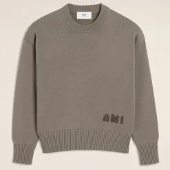 Knitwear|AMI Logo Cotton-Blend Knit Jumper - M