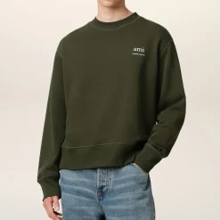 Sweatshirts|Maison Kitsuné AMI Logo Cotton-Jersey Sweatshirt - S
