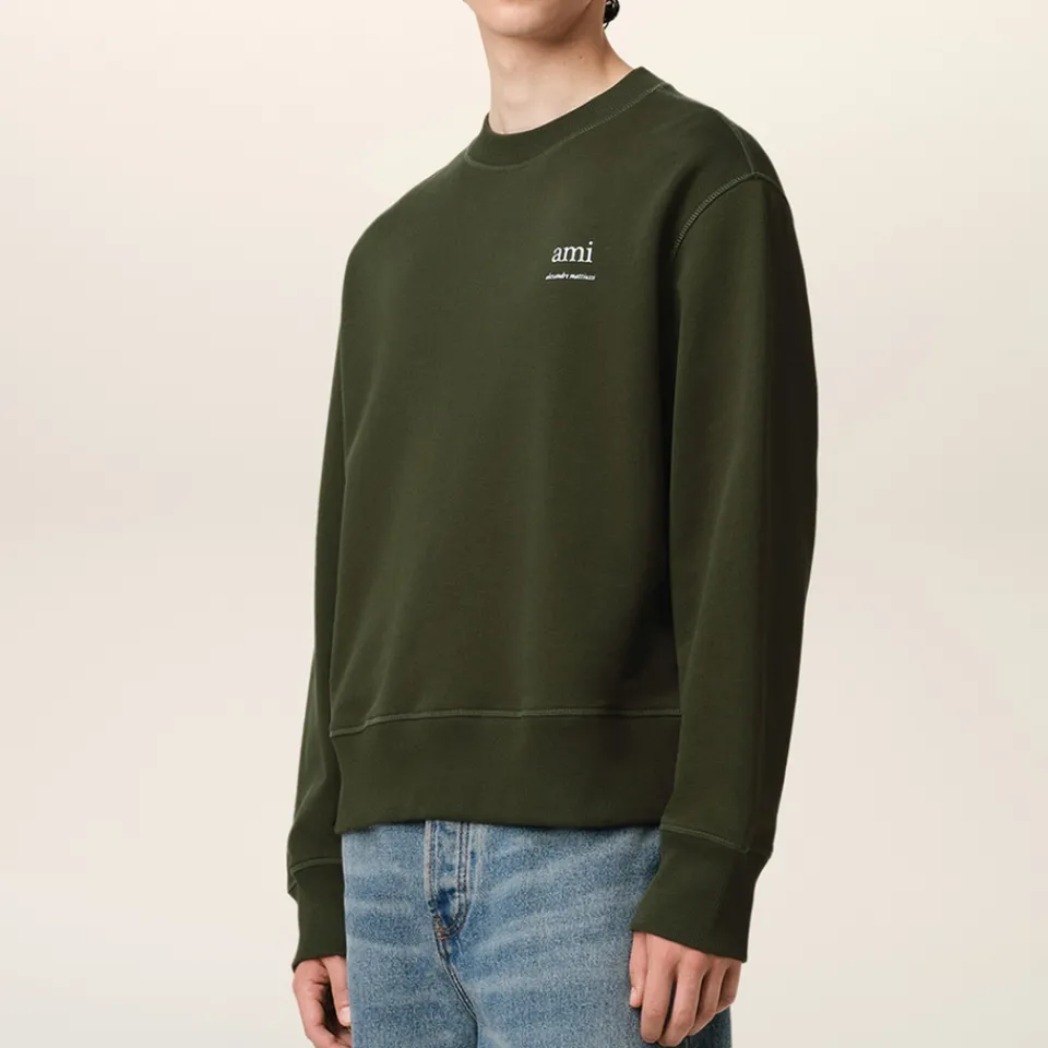 Sweatshirts|Maison Kitsuné AMI Logo Cotton-Jersey Sweatshirt - S