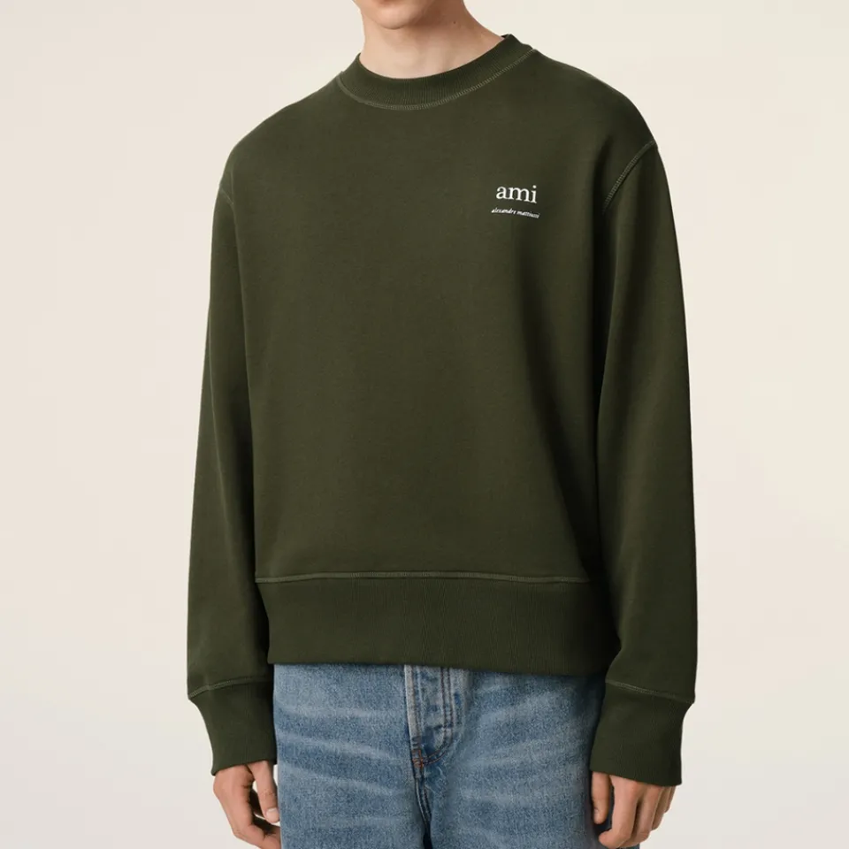 Sweatshirts|Maison Kitsuné AMI Logo Cotton-Jersey Sweatshirt - S