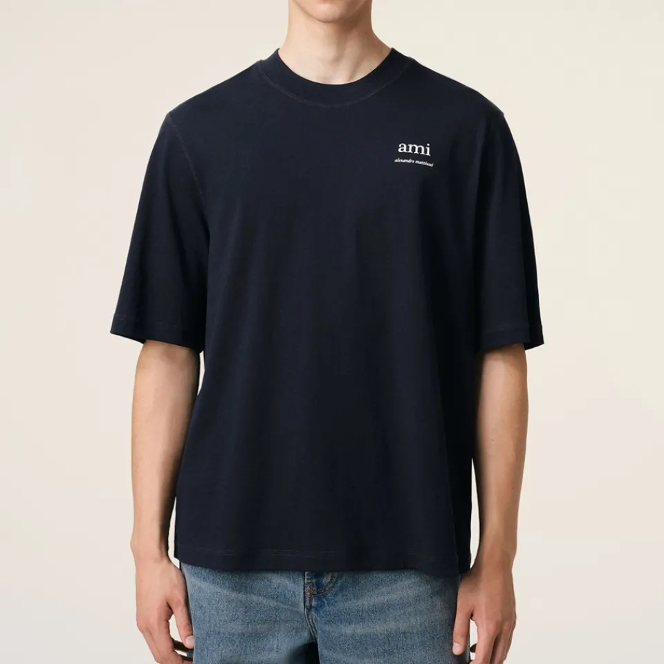 T-Shirts|T-Shirts|AMI Logo Cotton-Jersey T-Shirt - L