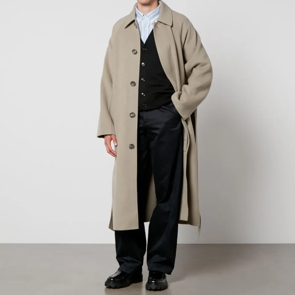 Jackets|Coats|Dr. Martens AMI Long Belted Wool and Cashmere-Blend Coat - IT 48/M