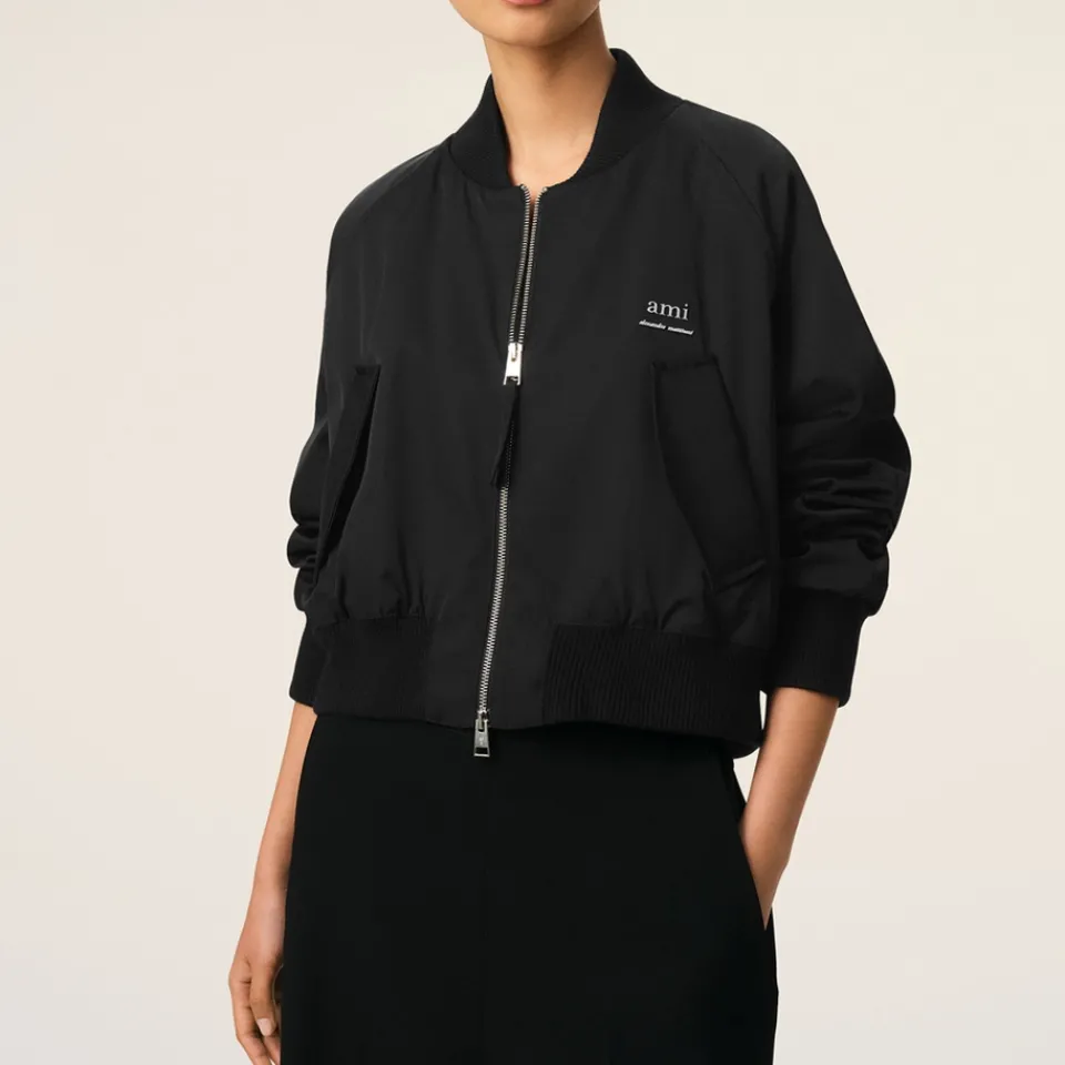 Jackets|Coats|Dr. Martens AMI Loose AMI Logo Twill Bomber Jacket - S