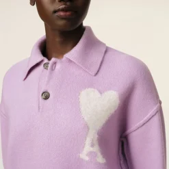 Loungewear|Knitwear|AMI Off White ADC Logo-Intarsia Wool Polo Jumper - M