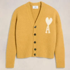 Cardigans|Knitwear|Maison Kitsuné AMI Off White De Coeur Alpaca-Blend Cardigan - L