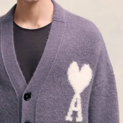 Cardigans|Knitwear|AMI Off White De Coeur Alpaca-Blend Cardigan - M
