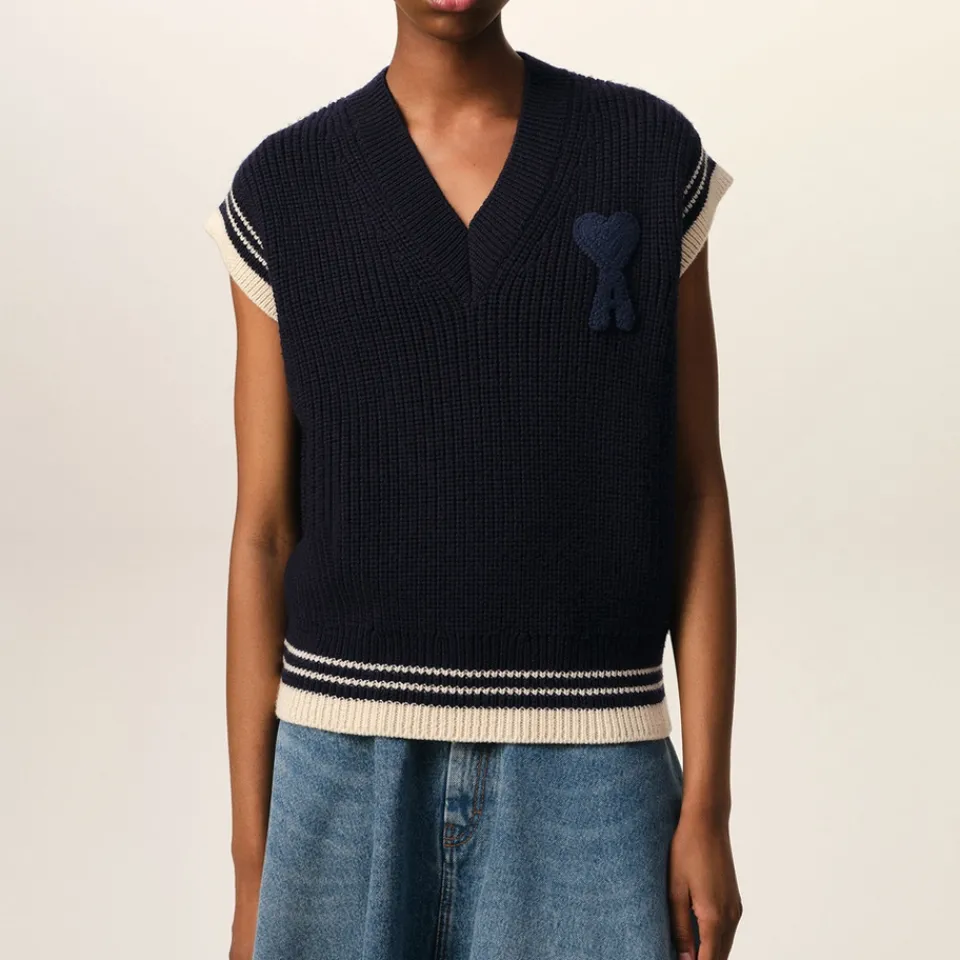 Knitwear|Calvin Klein AMI Ribbed-Knit Vest - M