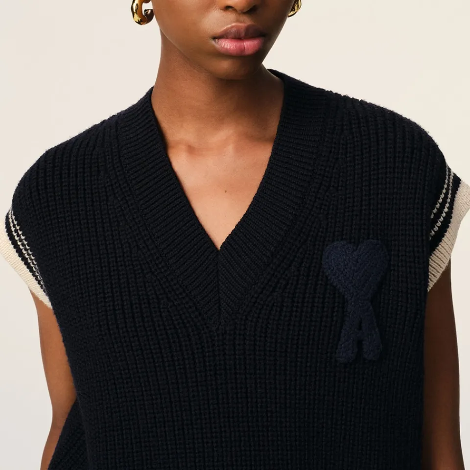 Knitwear|Calvin Klein AMI Ribbed-Knit Vest - M