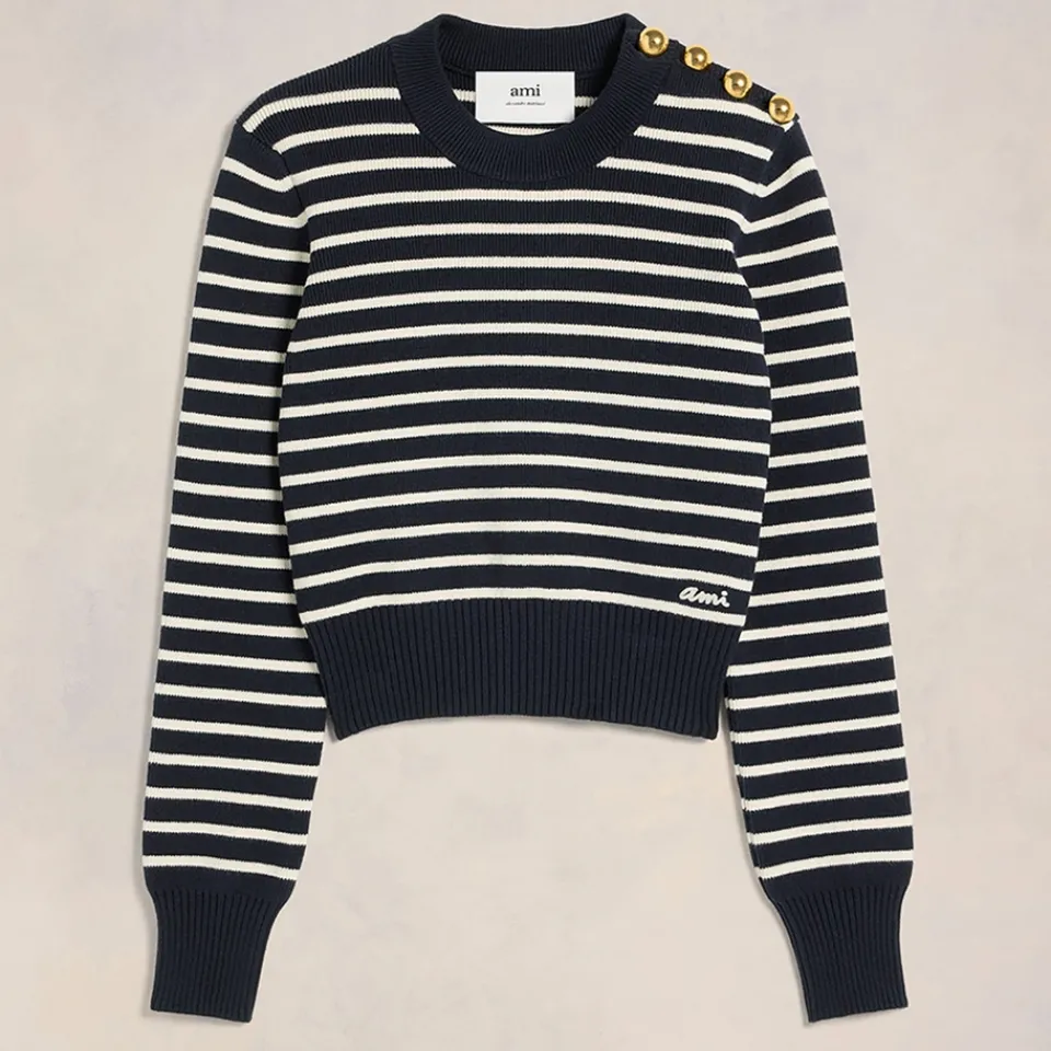 Loungewear|Knitwear|ïn home AMI Sailor Jacquard Knit Wool Jumper - S