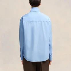 T-Shirts And Tops|Shirts And Blouses|Dr. Martens AMI Scarf Collar Cotton-Poplin Shirt - S