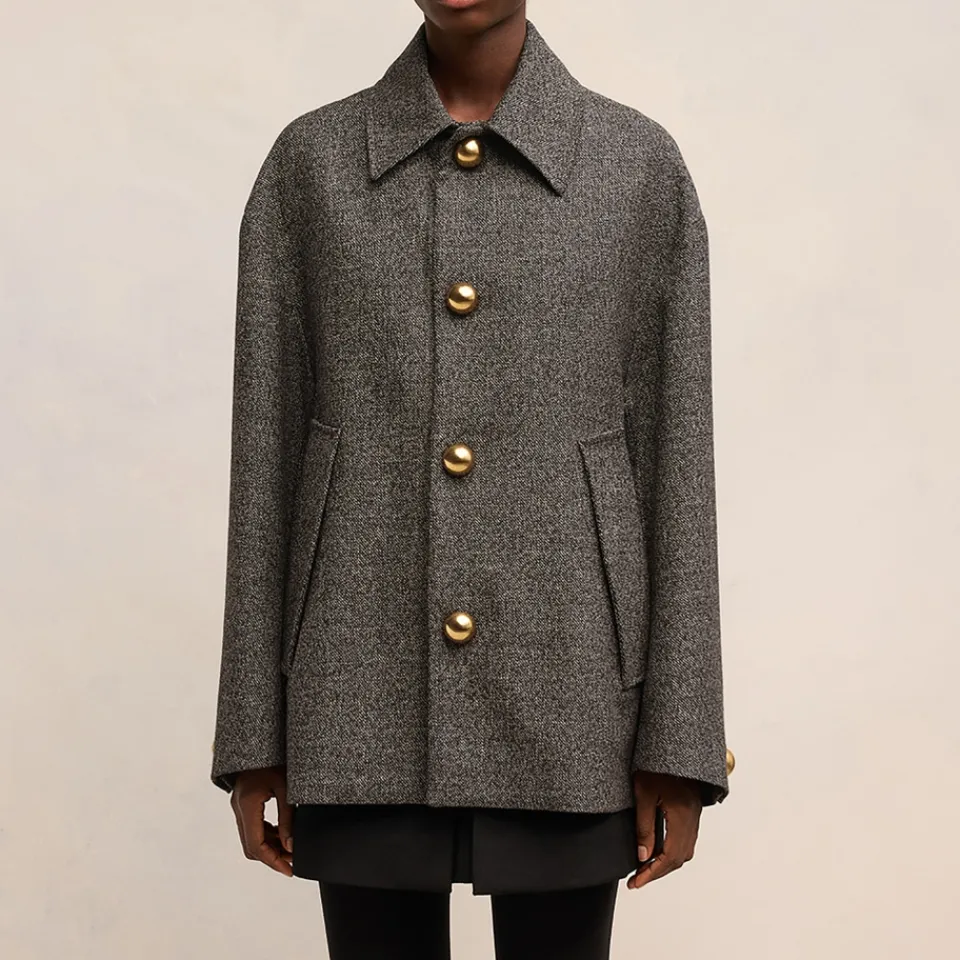 Jackets|Coats|Dr. Martens AMI Short Belted Wool-Blend Twill Coat - FR 38/UK 10