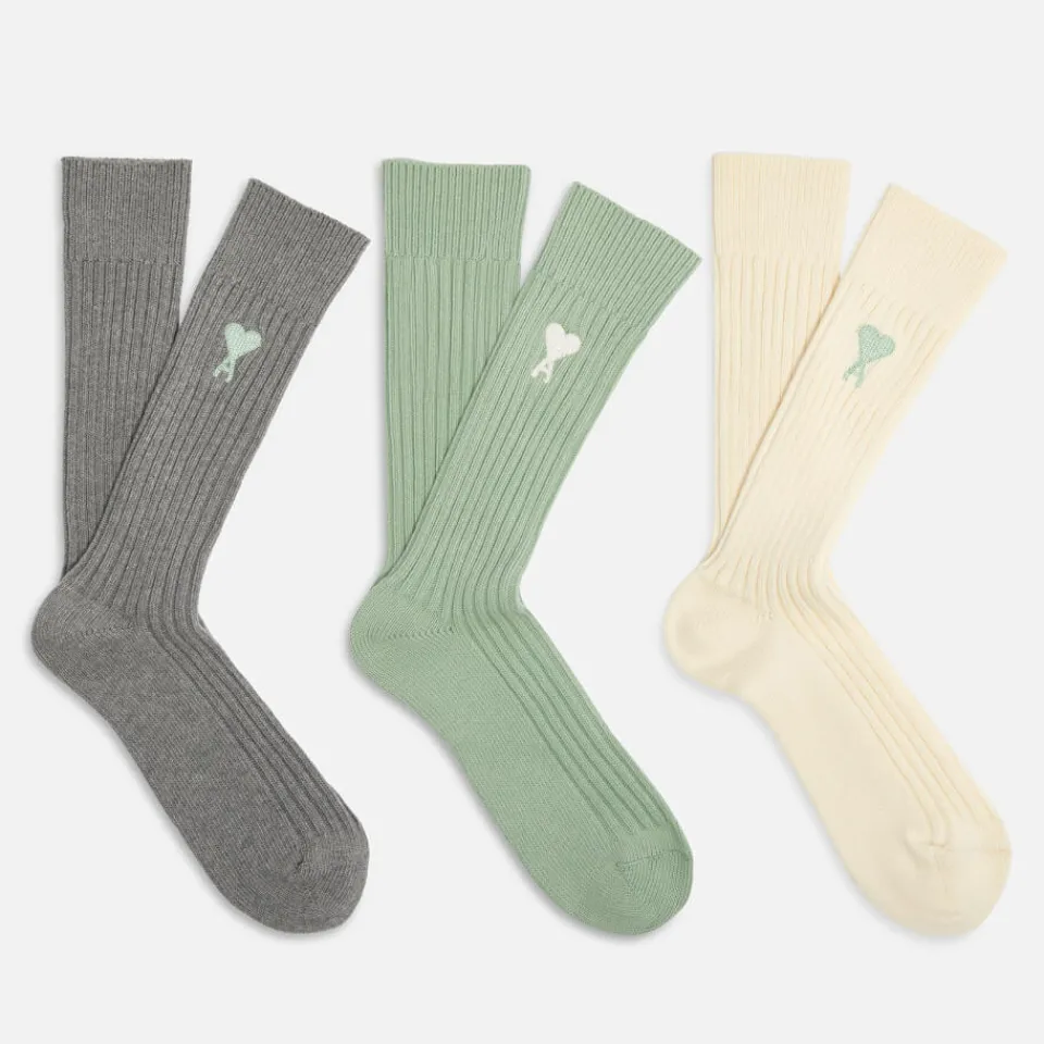 Underwear|Cras AMI x Coggles de Coeur Three-Pack Cotton-Blend Socks - EU 43-46