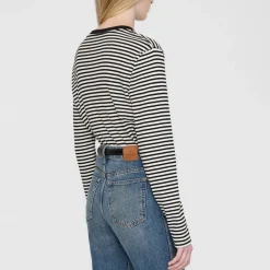 Loungewear|T-Shirts And Tops|Lacoste Anine Bing Alessia Striped Stretch-Cotton T-Shirt - XS