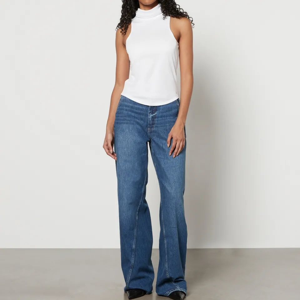 T-Shirts And Tops|Shirts And Blouses|Tory Burch Anine Bing Jennie Stretch-Jersey Sleeveless Turtleneck Top - XS
