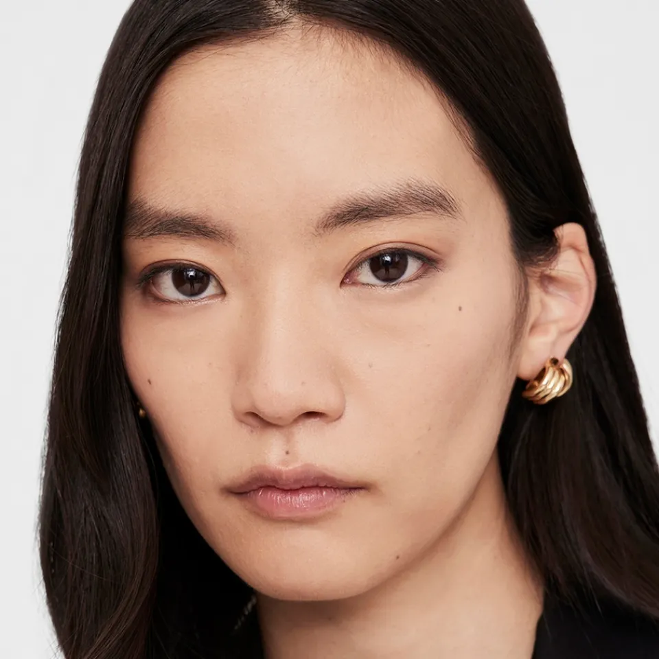 Jewellery|Dr. Martens Anine Bing 18k Gold-Plated Small Crossover Ribbed Earrings