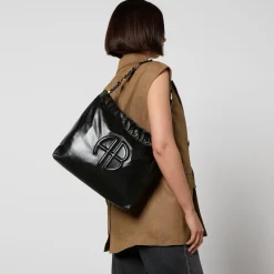 Bags|AMI Anine Bing Kate Logo-Embossed Leather Shoulder Bag