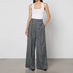 Trousers|Co-Ord Sets|Dr. Martens Anine Bing Lou Pinstripe Wool-Blend Trousers - 4