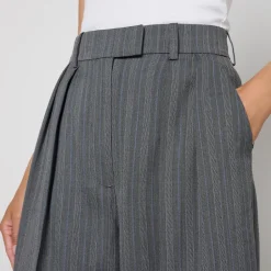 Trousers|Co-Ord Sets|Dr. Martens Anine Bing Lou Pinstripe Wool-Blend Trousers - 4