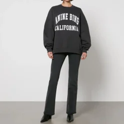 Loungewear|Sweatshirts|Ganni Anine Bing Miles Logo Organic Cotton-Jersey Sweatshirt - XS