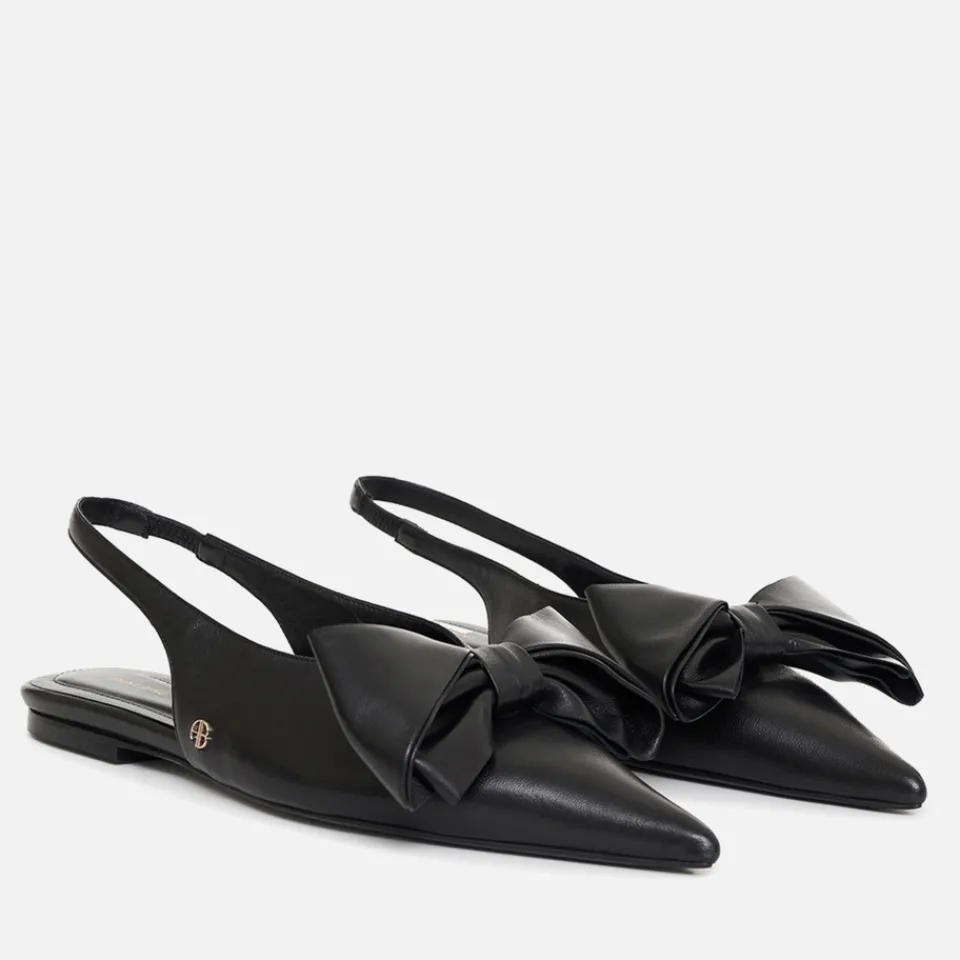 Flats|UGG Anine Bing Women's Nina Slingback Leather Pumps - 4