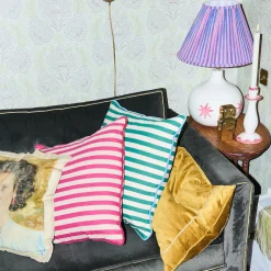 Home Textiles|Urban Apothecary Anna + Nina Magenta Striped Cushion