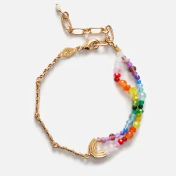 Jewellery|Gucci Anni Lu Double Rainbow 18-Karat Gold Plated Bead Bracelet