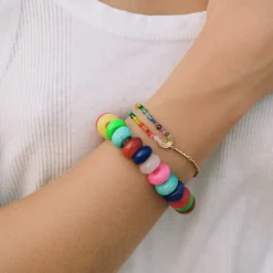 Jewellery|Gucci Anni Lu Double Rainbow 18-Karat Gold Plated Bead Bracelet