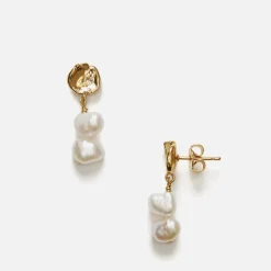 Jewellery|Anni Lu Pearly 18K Gold-Plated Drop Earrings