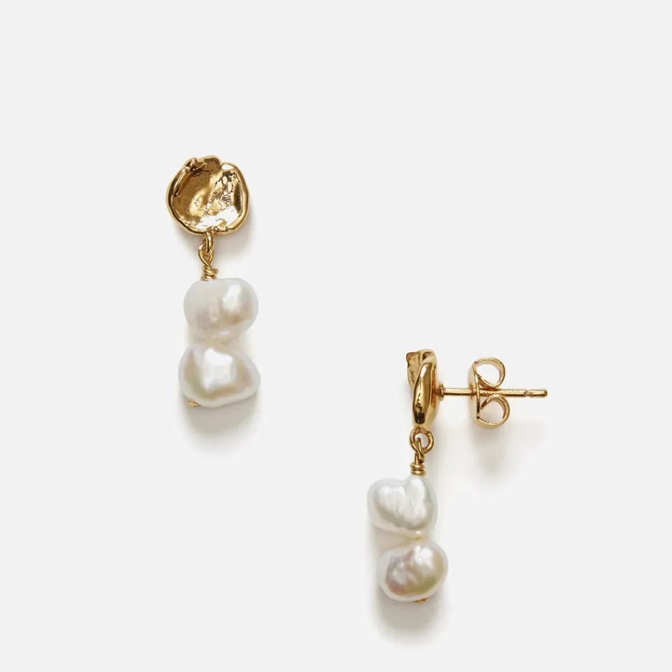 Jewellery|Anni Lu Pearly 18K Gold-Plated Drop Earrings